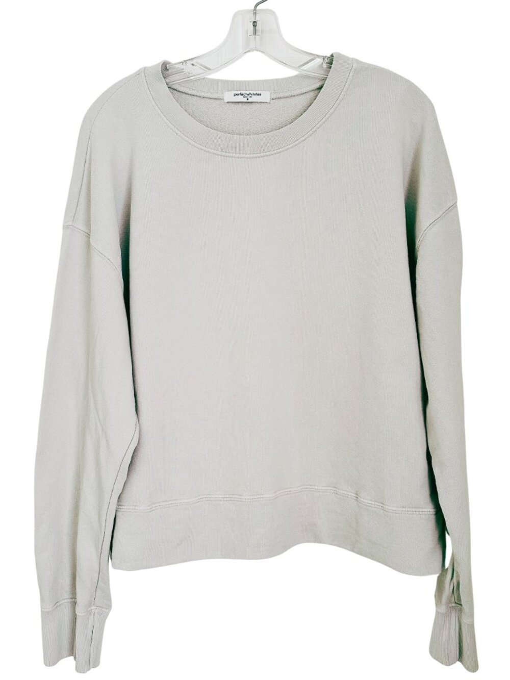 Perfect White Tee French Terry Sweatshirt Tyler Heather Grey, Medium